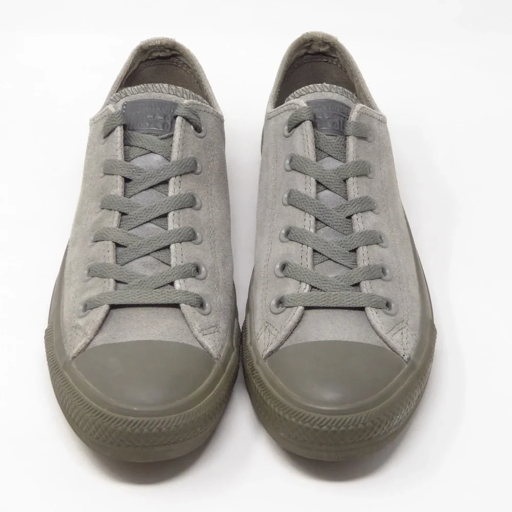 Converse Chuck Taylor Monochrome Low Top Grey Suede Sneakers Mens 8 / Womens 10